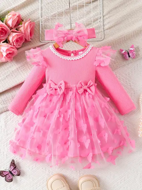 fall infant dresses Dress no collars to flip up in little faces *Perfect picot edging trims on neckline ruffle and sleeve edges *Back button closure *Matching bloomers included *Coordinating Pumpkin Bag Also Available *Sizes 3m 6m 9m 12m 18m 24m Baby Girl Dress Newborn Baby