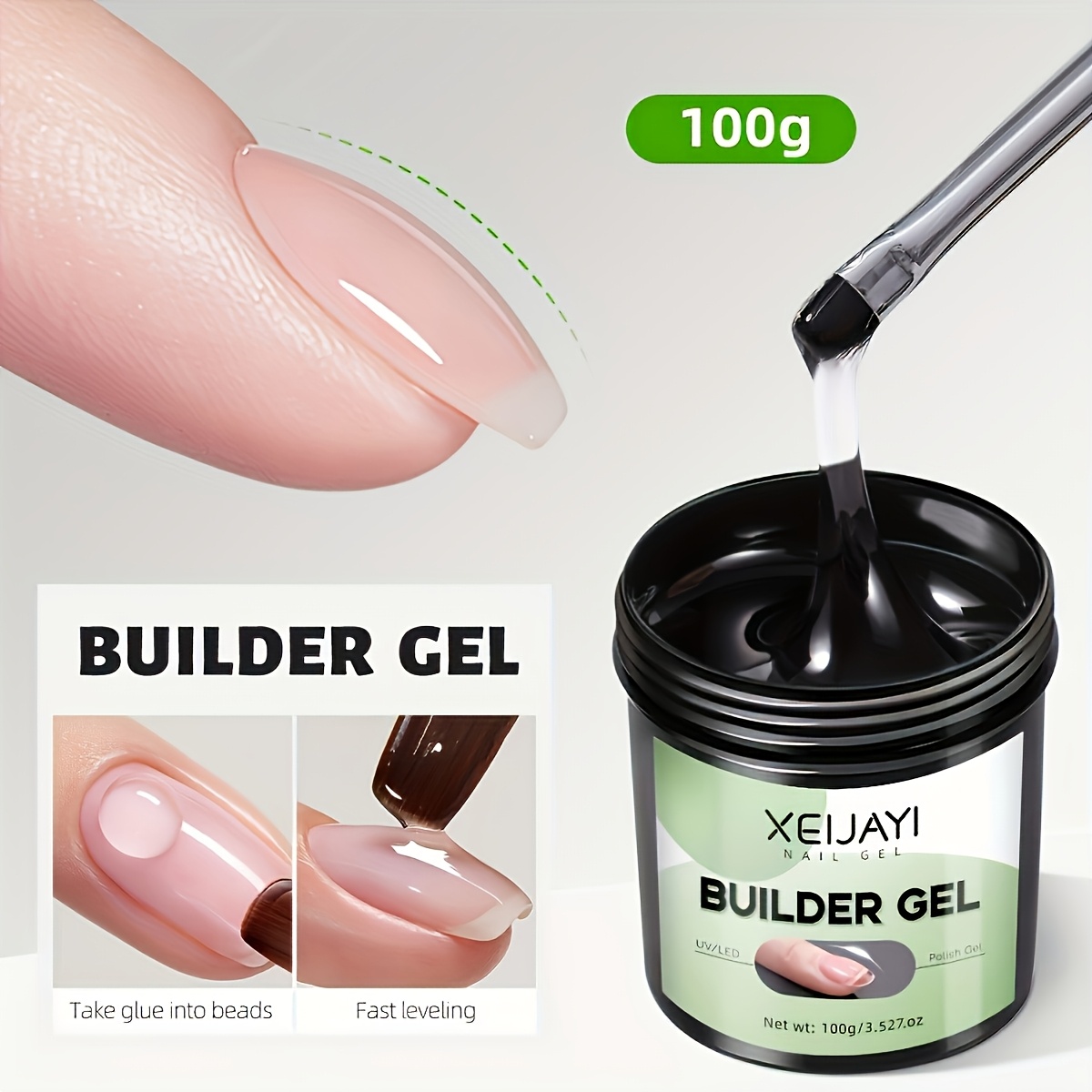 Image of 100g Gel Suitable For Nail Extensions & /led Nail Strengthener Gel - No-wash Formula, Reinforces Nails, Instant Full Nail Bed Curve For Use, Nail Art Gel Varnish For Nail