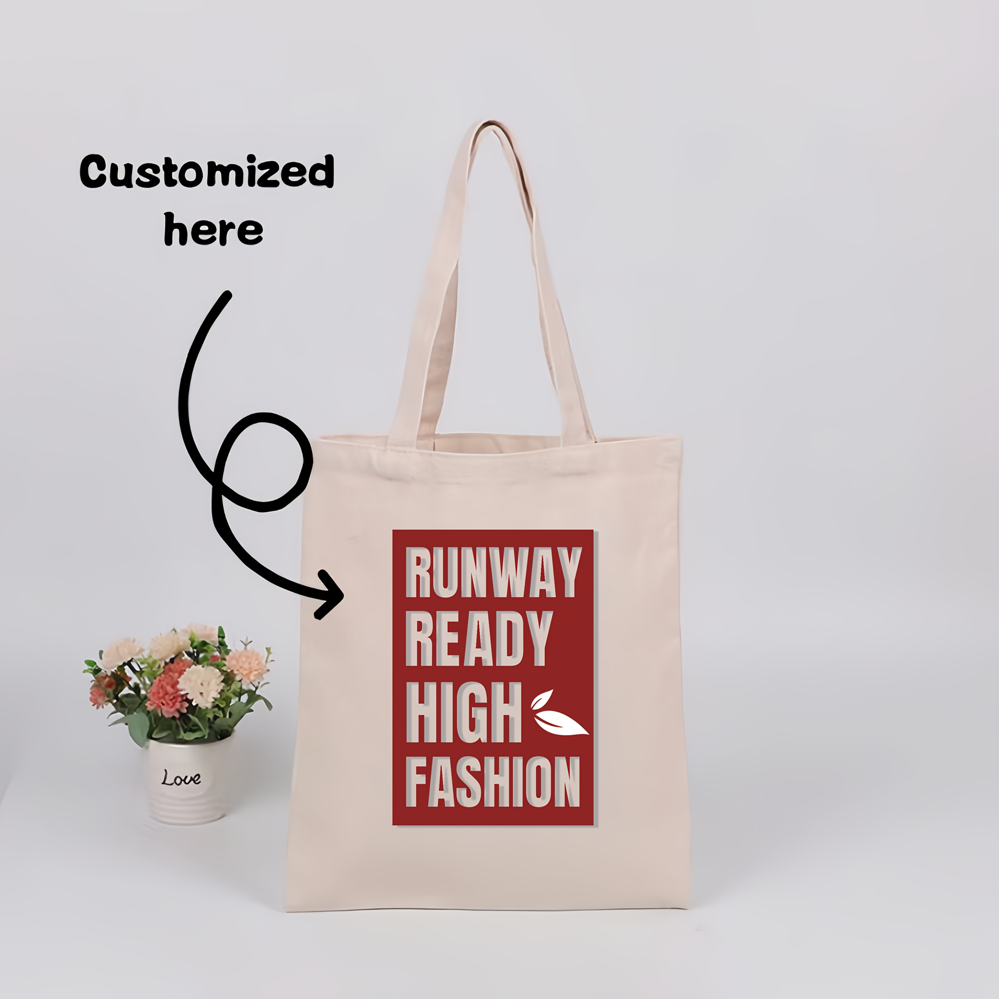 10 Customizable Tote Bags, Foldable Shopping Bags for Promotional Use