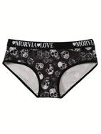 4-teiliger damen-schlafwäscheset - gothic skull & floral-druck, atmungsaktive high-waist-slip mit love-band, bequeme und sexy unterwäsche für den , high-waist-slip