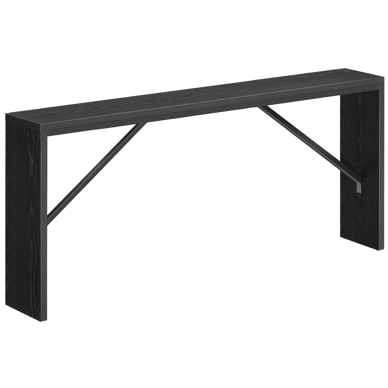 Narrow 180cm Industrial-style Console Table, Featuring A Farmhouse Dining Design With A Beveled Golden Metal Frame, Perfect For Placement Behind A Sofa Or In A Hallway