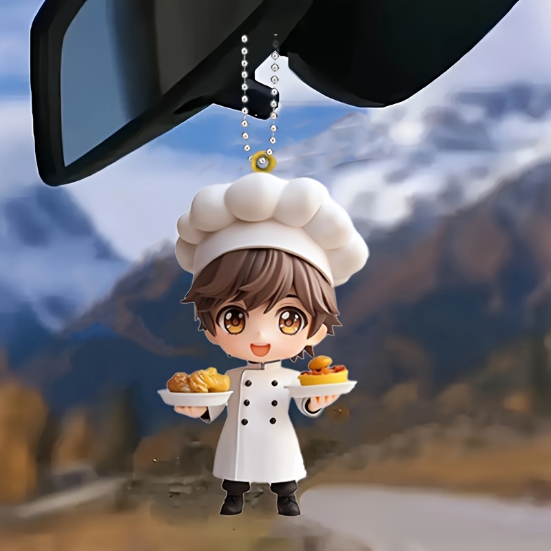 

Acrylic Chef With Dual Trays & Keychain - 1pc Novelty Keyring, Creative Gift Chef Key Holder For Car Accessories, Purse Charm, Home & Garden Decor, Perfect Birthday Present