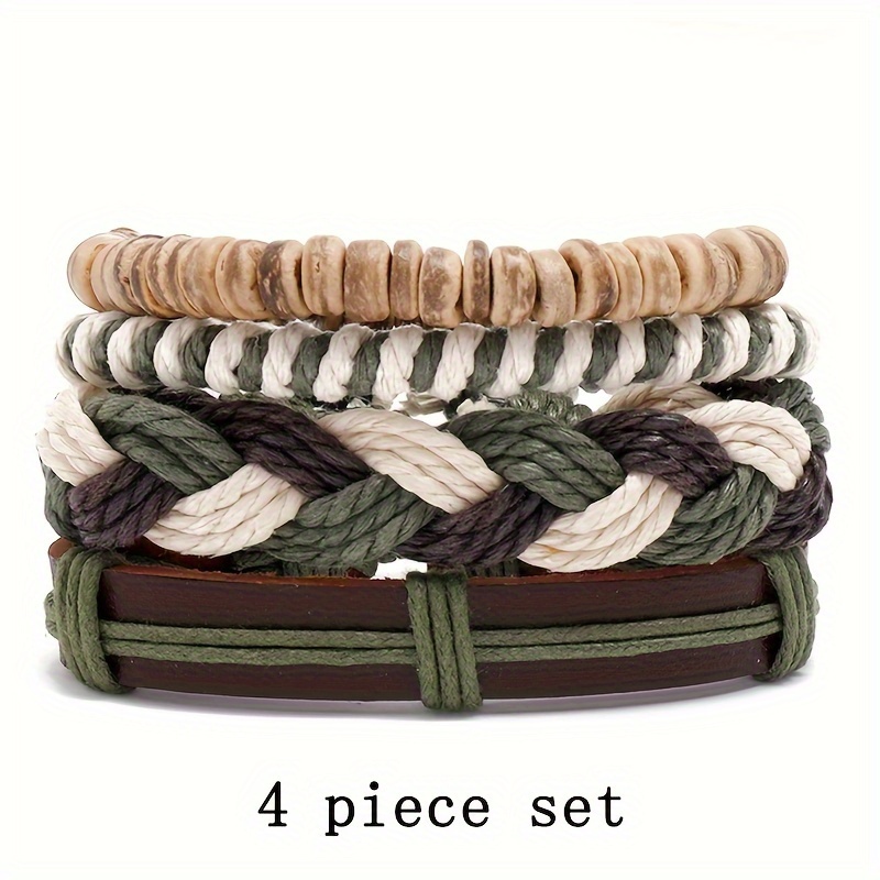 Image of European And Fresh And Hand-woven Bracelet Cord, Simple Diy 4pcs Set Bracelets