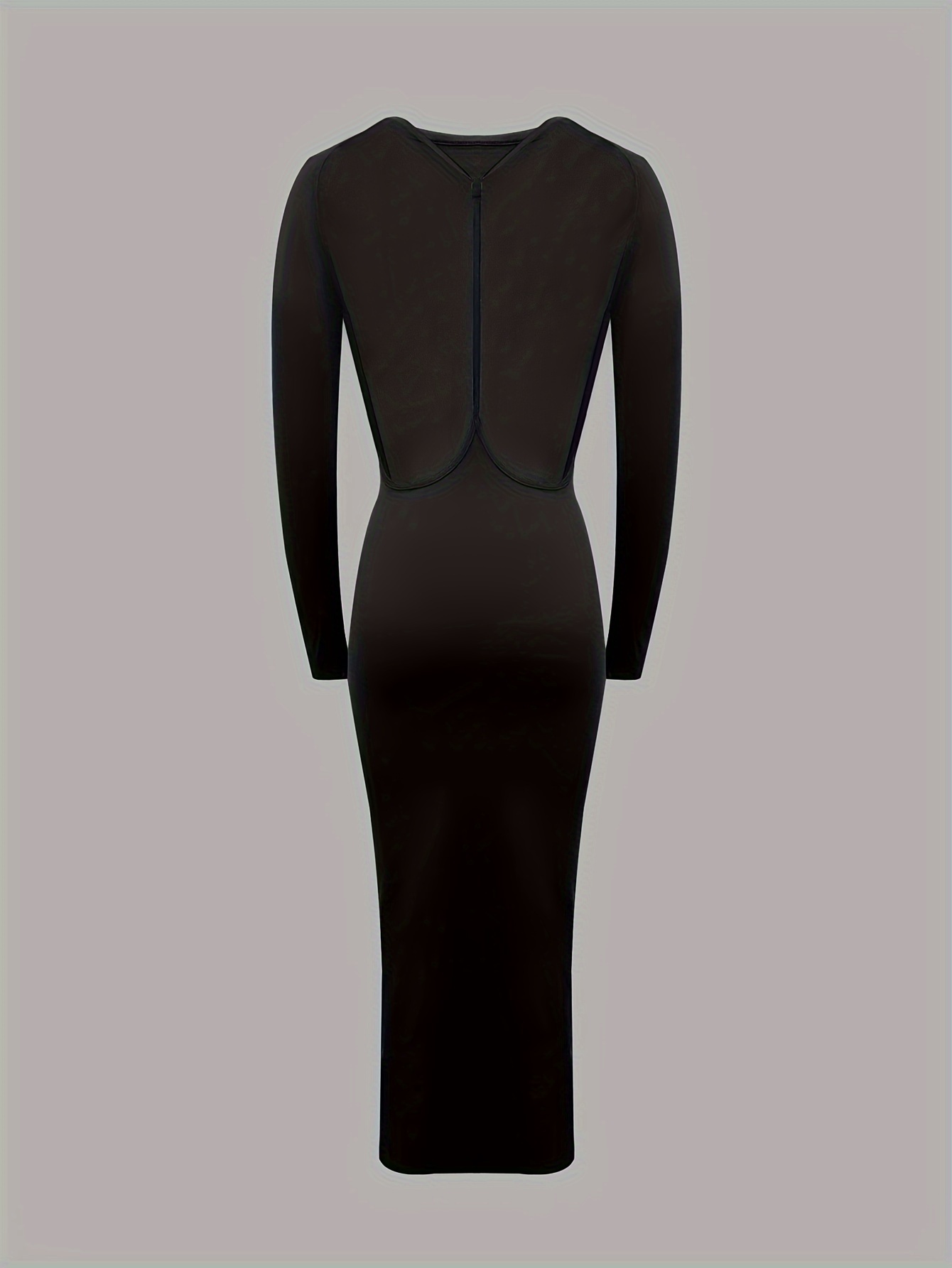 fitted lace wedding dress Open-Back Bodycon Mini Dress in Black main image 1