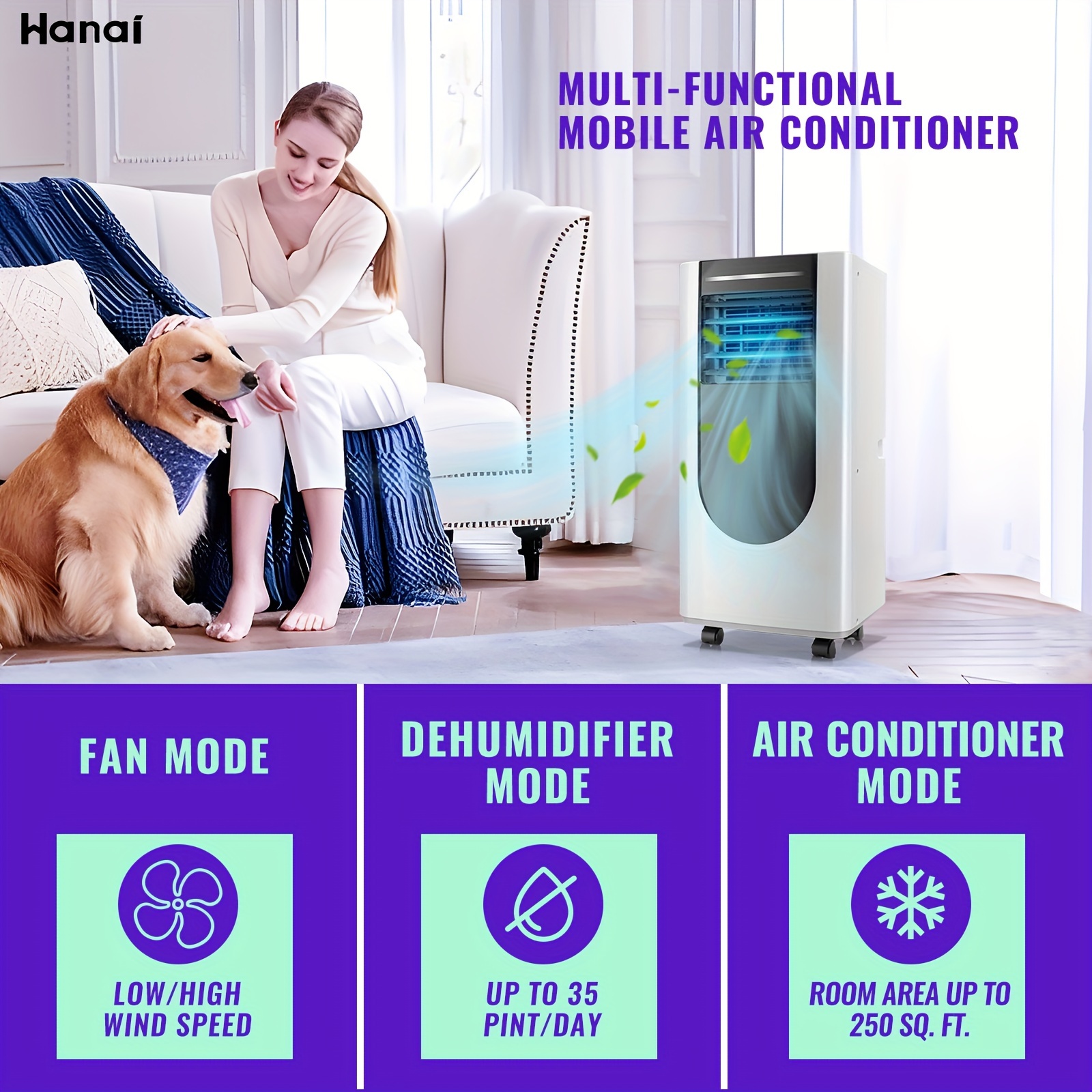 WANAI R 8000 BTU Portable Air Conditioner with Dehumidifier Air... product image 6