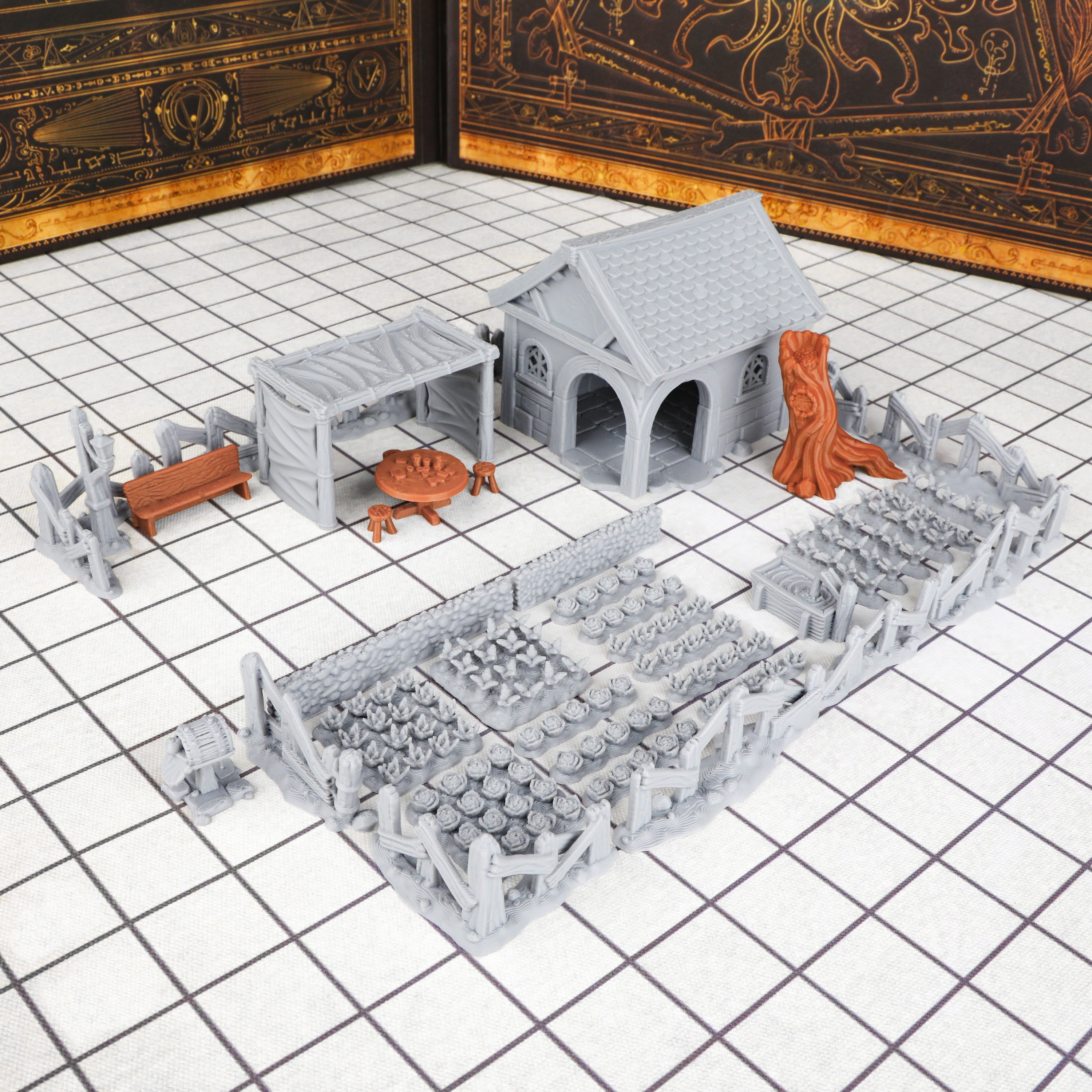 47Pcs Miniature Village Yard Terrain Building Set