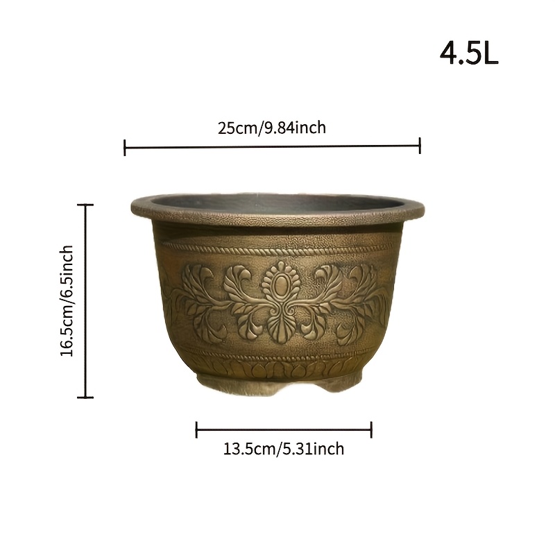 extra large outdoor garden pond planter durable rust proof resin pot with rim and lid design all weather large water feature decoration suitable for koi for lotus and aquatic plants freestanding design with stable and durable base easy