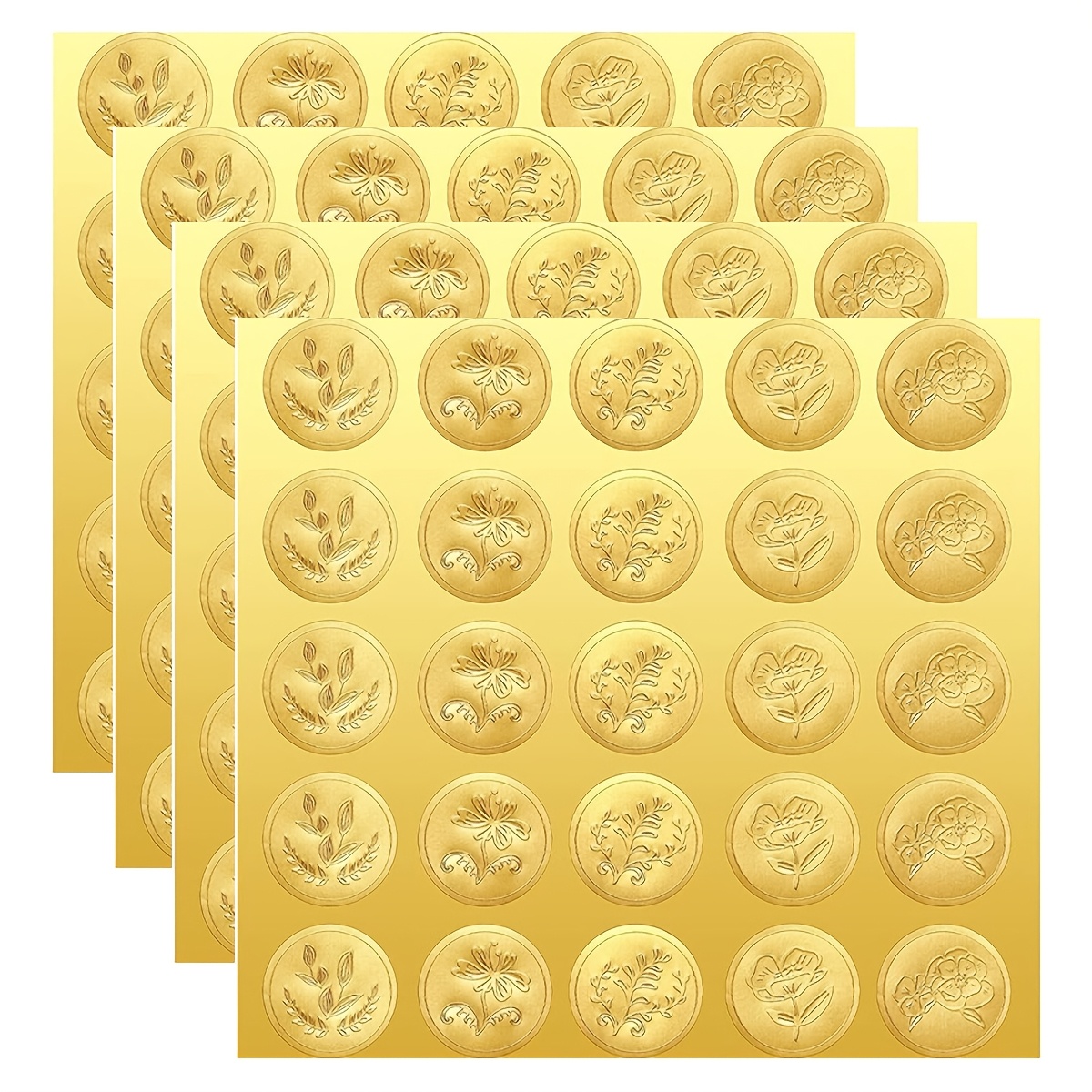 TEMU Lot de 100 autocollants cachets dorés pour enveloppes, autocollants auto-adhésifs en pour invitations de mariage, cartes, fête de mariage, fête
