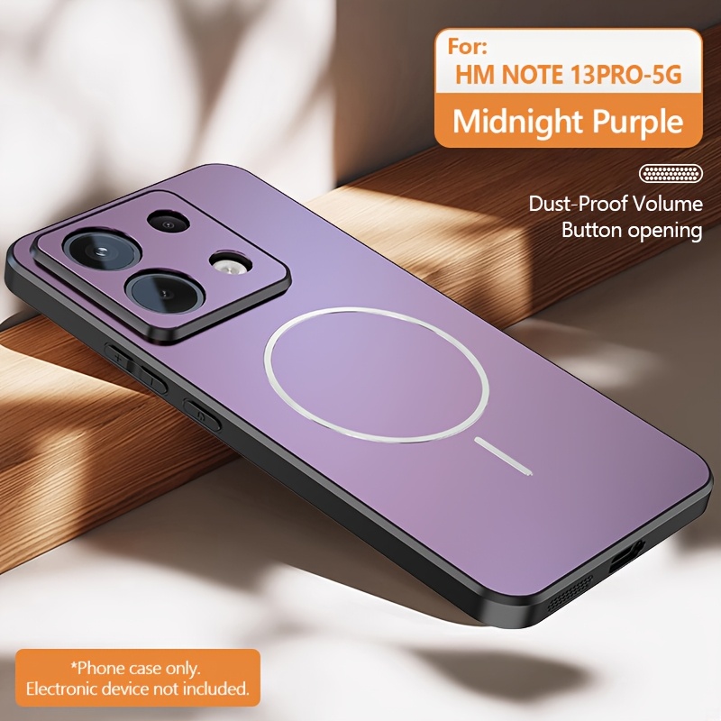TEMU para teléfono: magnética con anillo de metal, compatible con Redmi Note 13, 13 Pro, 13 Pro+ 4G y 5G, cubierta mate - dactilares, , elegante y