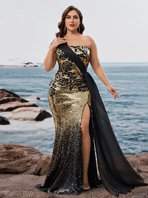 sequin trapeze dress Mac Duggal 5961