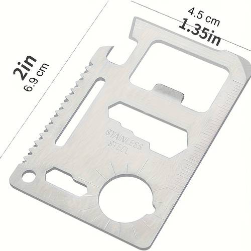stainless steel pocket tool credit card size double serrated bottle opener suitable for outdoor survival