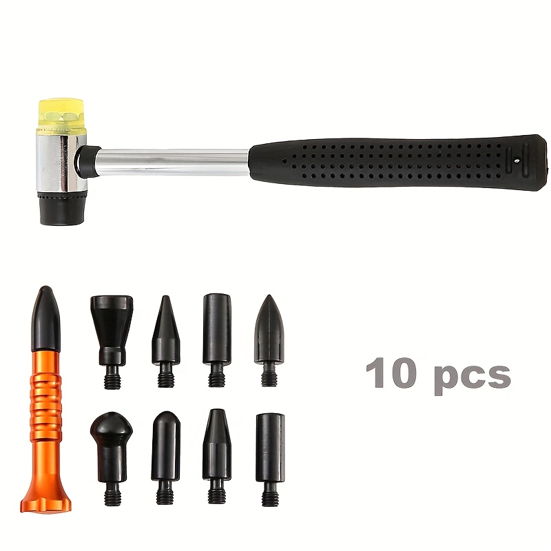 TEMU Car Body Paintless Repair Tool Rubber Hammer Leveling Pen Protruding Points Leveling Car Dents Shaping
