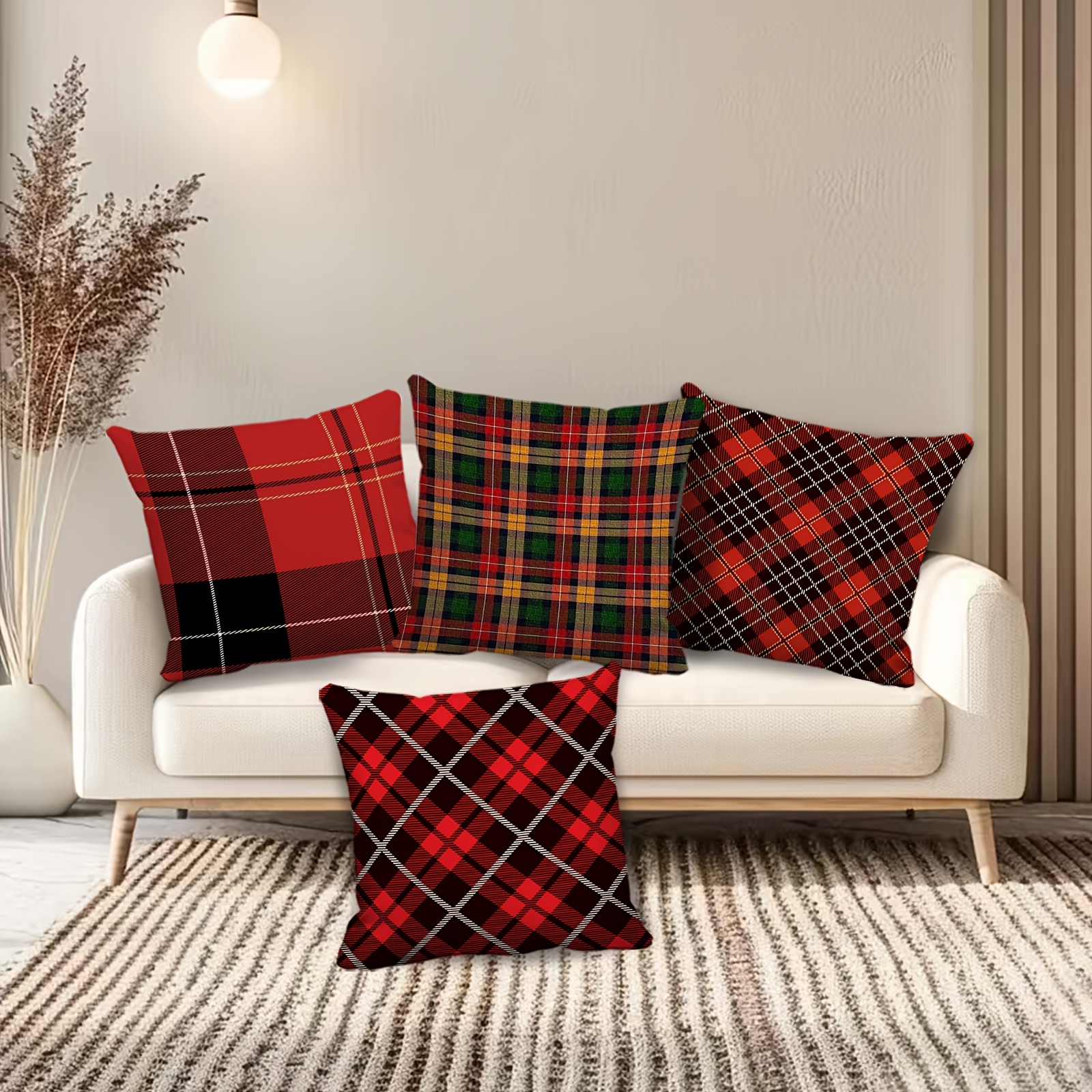 traditional british throw pillow covers red striped Temu Australia