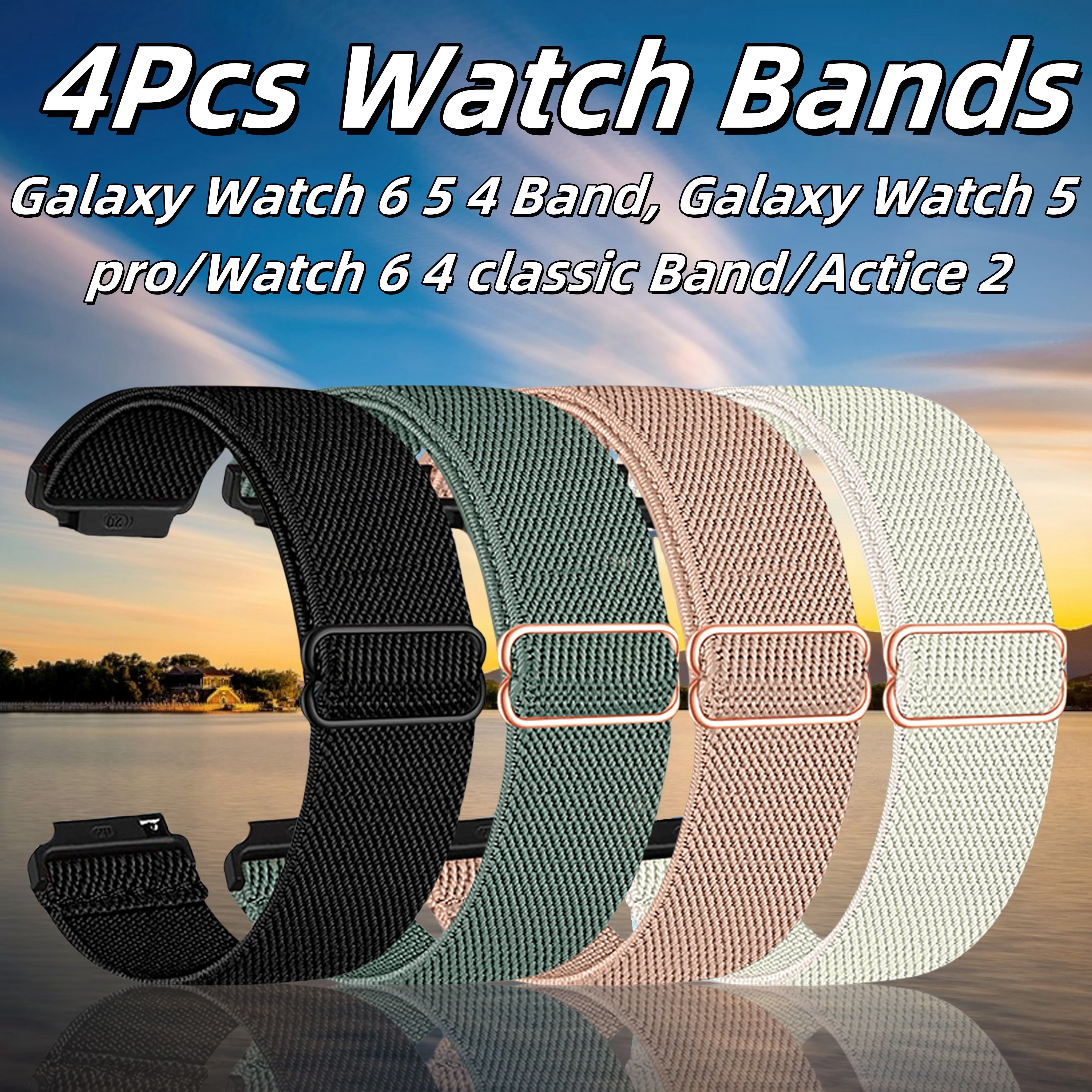 

4- Bands, Compatible Samsung 6/5/4// 2, & Washable For Men And