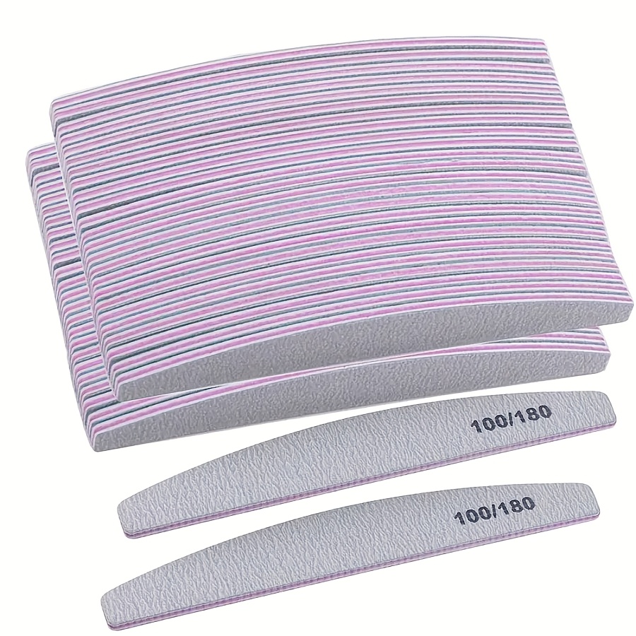 

10/25/50pcs /180 Double Sided Nail File Buffers, Professional Reusable Manicure Tool For Acrylic Nails