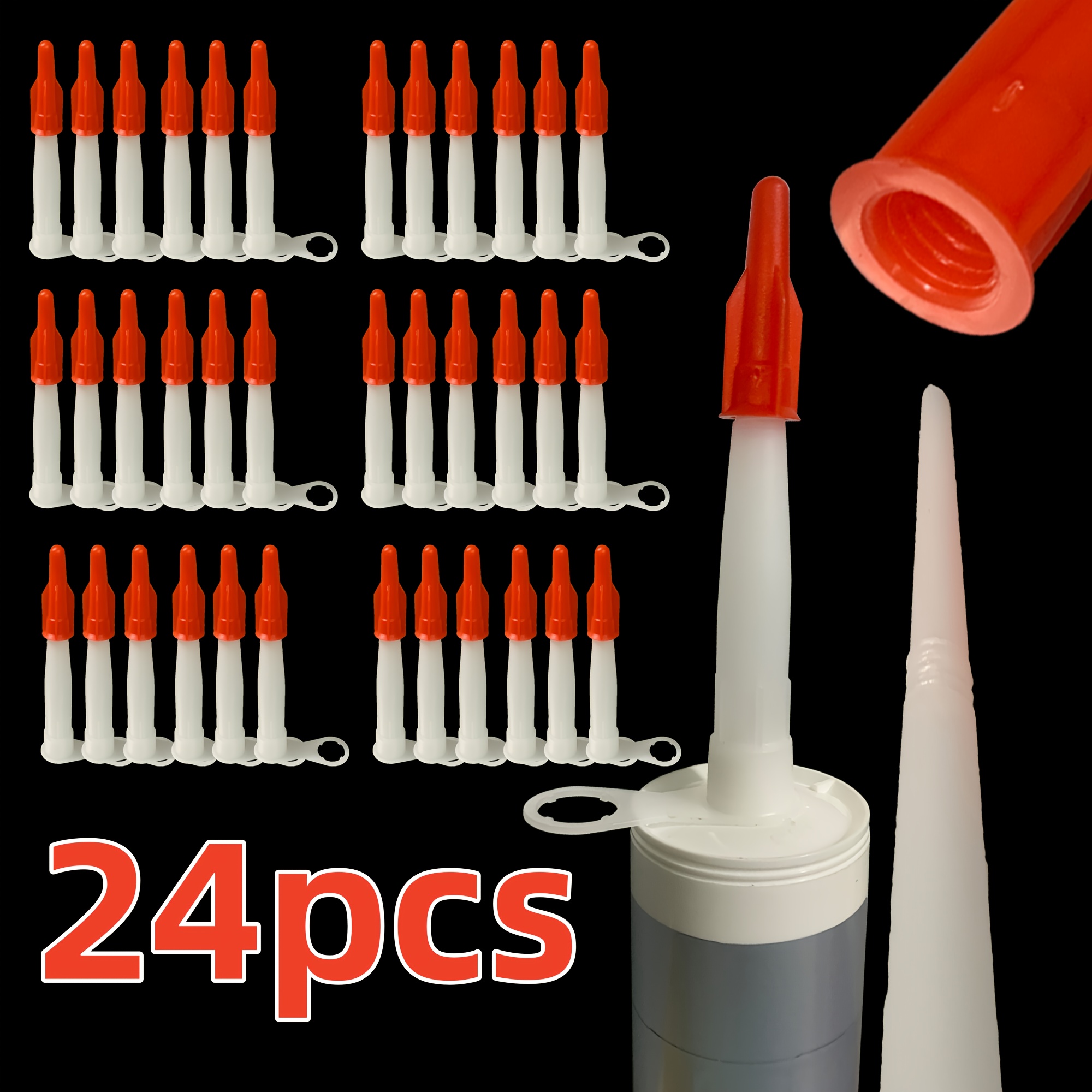 24/12/6/3pcs Red Nozzles Screw Cover Cap