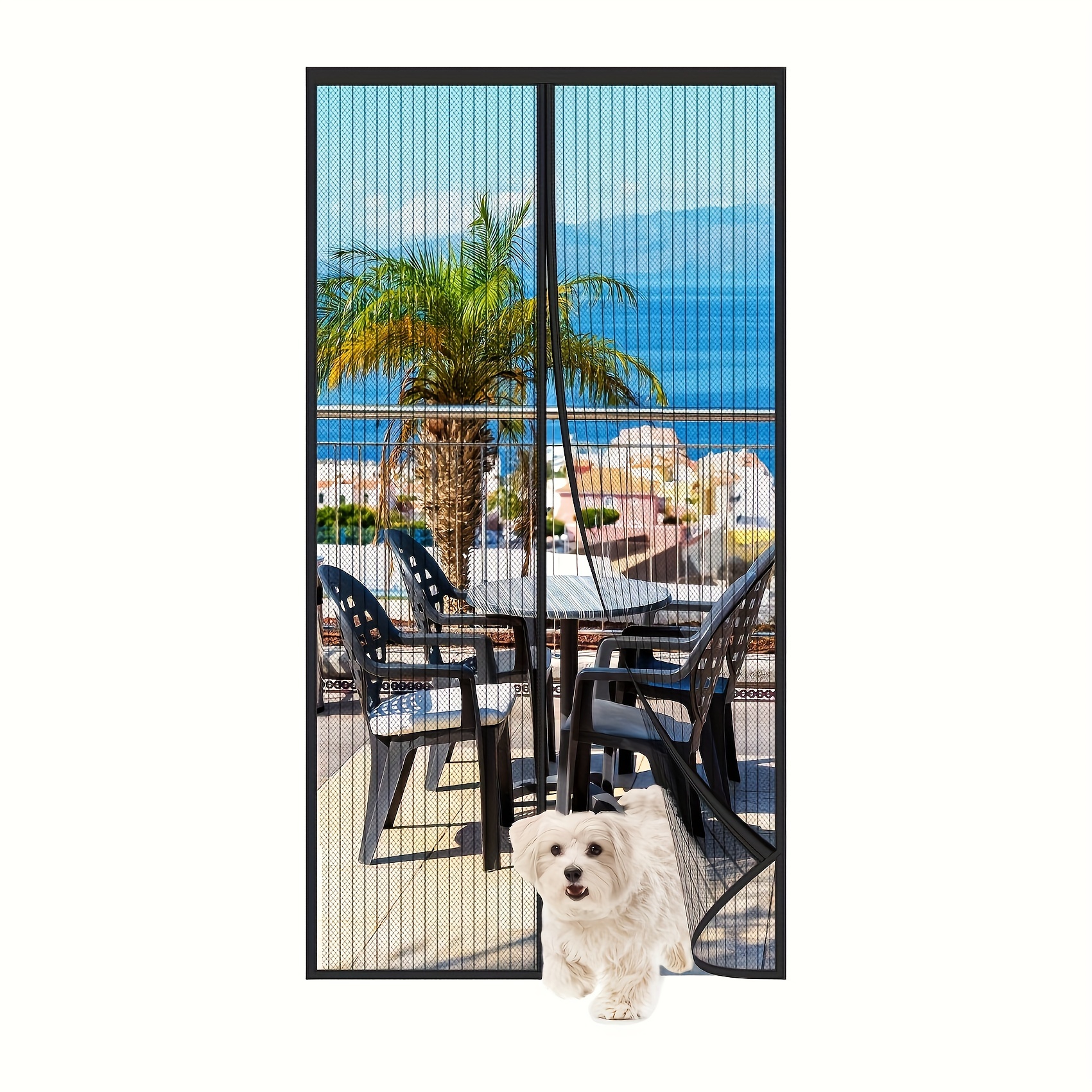 

Dcurlife Magnetic Screen Door, Self Sealing, Heavy Duty, Hands Free Mesh Partition - Pet Friendly