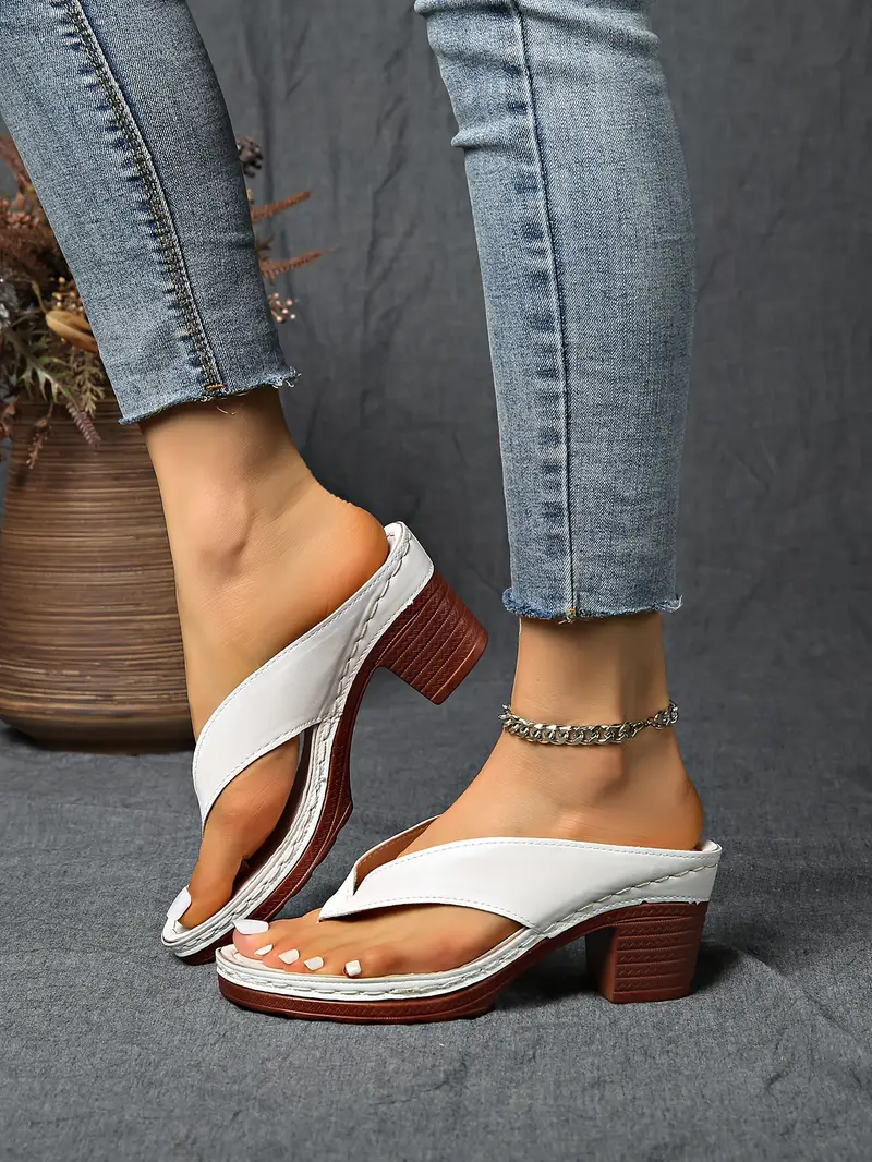 womens split toe wedge sandals slip on block heel synthetic cover upper rubber sole elegant open toe design for casual formal occasions sandals for wide feet durable insole versatile footwear stylish footwear able footwear office wear details 20