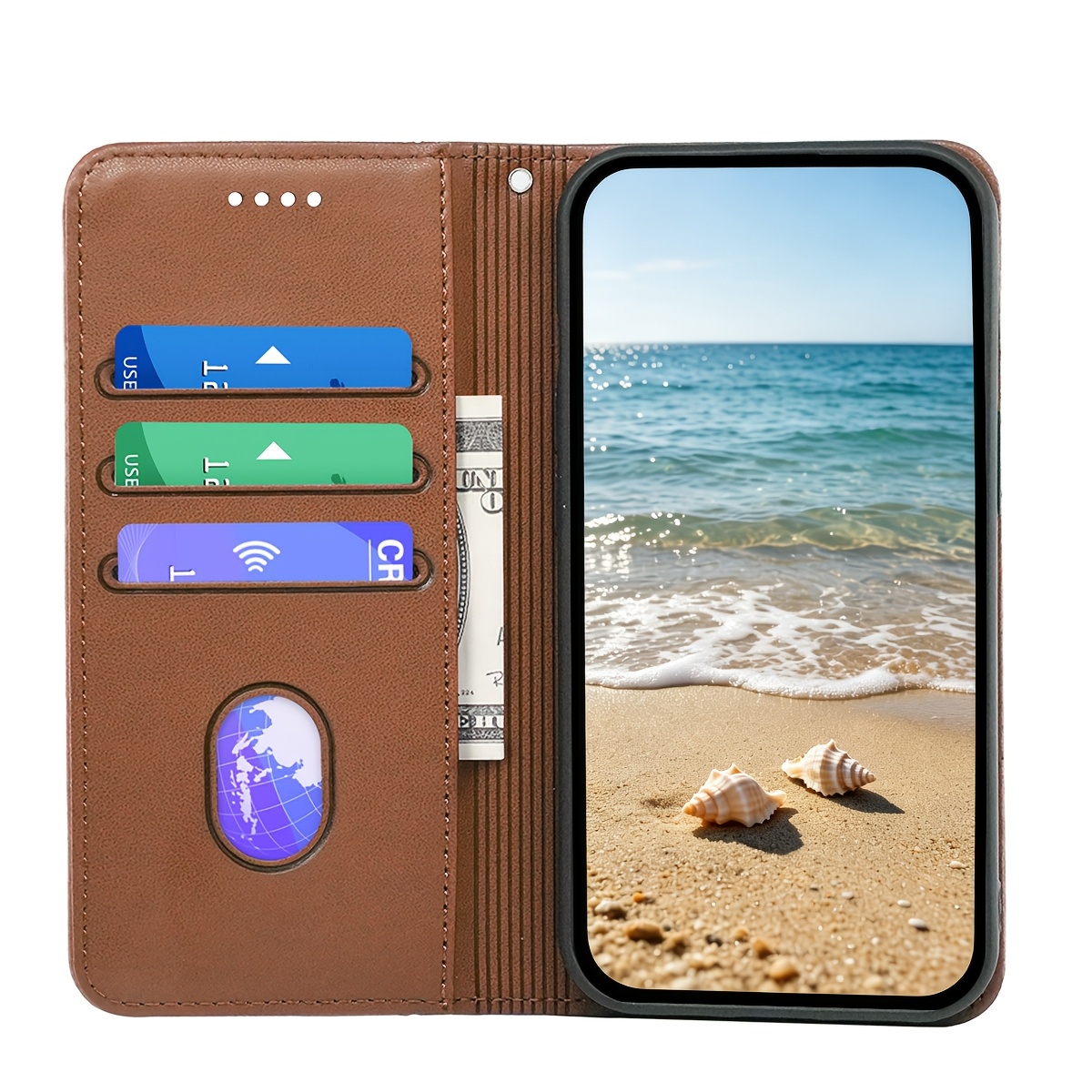 TEMU Phone Case - Wallet Flip Phone Cover Compatible With Iphone 12 Pro Max, 12, 12 Pro, 12 Mini Folio Full Protection Case, Independent Card Holder