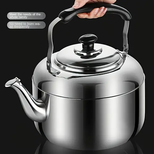 스테인리스 스틸 주전자 - 대용량, 내구성 및 빠른 가열, 인덕션 및 오픈 플레임 요리용, 가정 및 레스토랑 사용에 이상적, 다용도