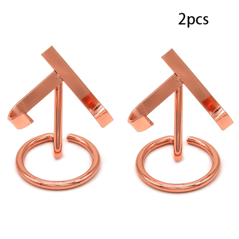 TEMU 2pcs Heart-shaped Display Stands | Iron Crystal And Gemstone Holders For Themed Crafts, No Electricity Needed