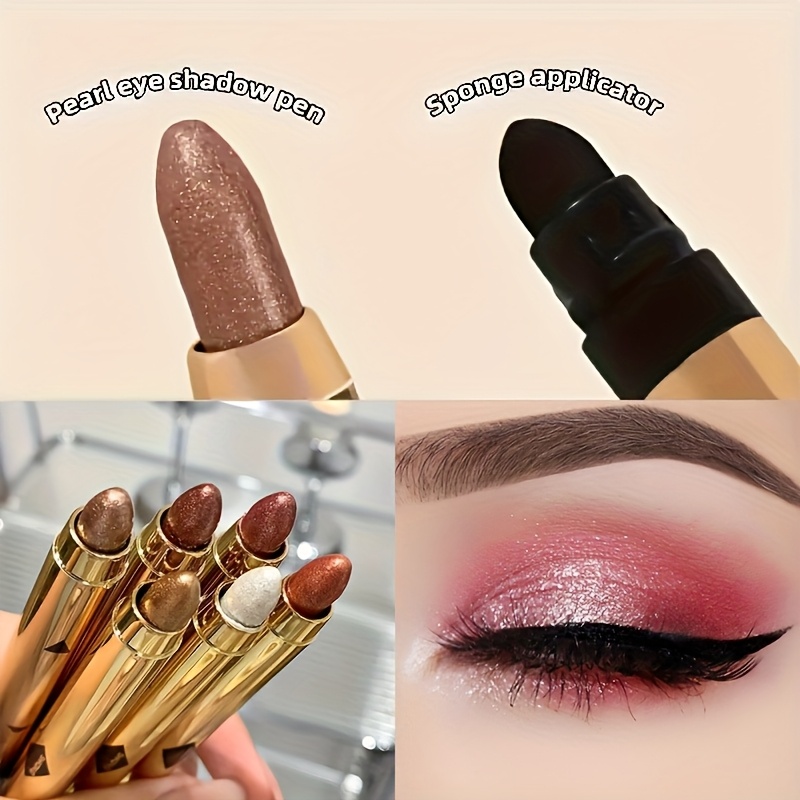 TEMU 6pcs Shadow Stick Set, Durable Waterproof Flash And High Gloss, Mixed Colors, 5-8 Colors, Eye Makeup Pen