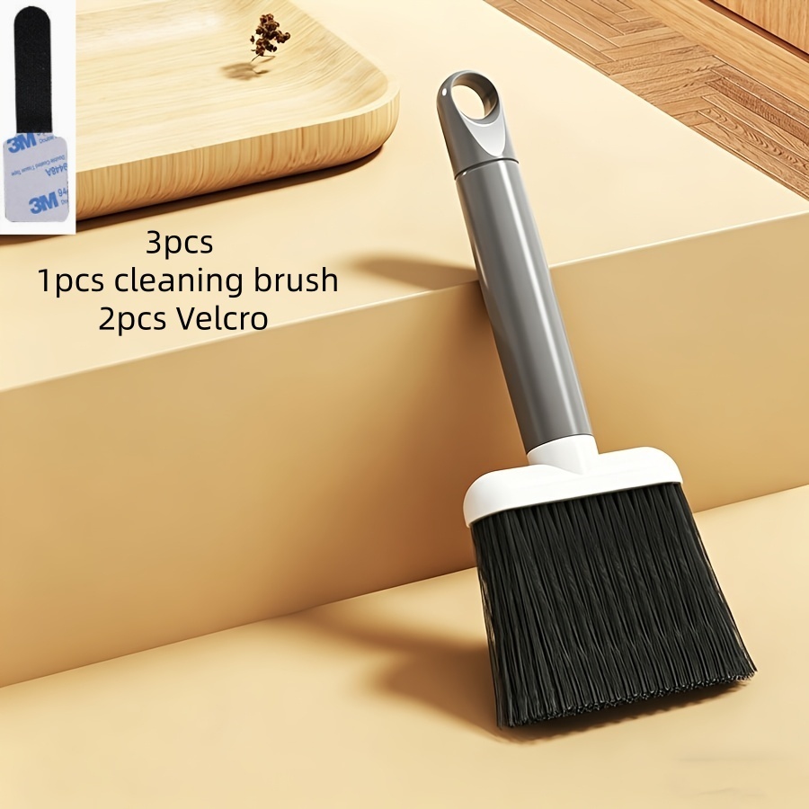 TEMU 3pcs Set: 1 Multi-functional Soft-bristle Cleaning Brush   2 Hook And Loop Fasteners / Household Dusting Brush / Car Brush For Window And