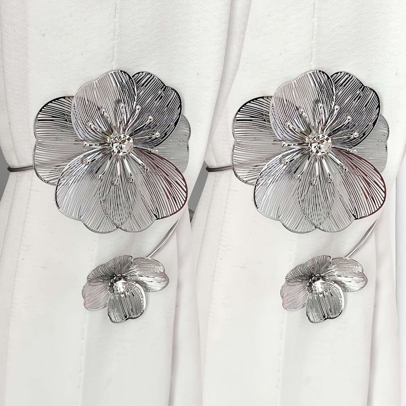 TEMU 2pcs Attaches de rideau en , Clips de fixation décoratifs pour rideaux de salon, chambre à coucher, salle à manger, décorations de fenêtre