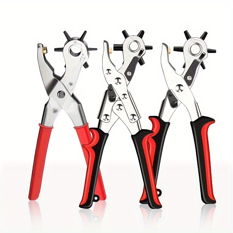 

Professional Belt Hole Puncher Tool Revolving Punch Plier Kit Leather Belt Hole Puncher