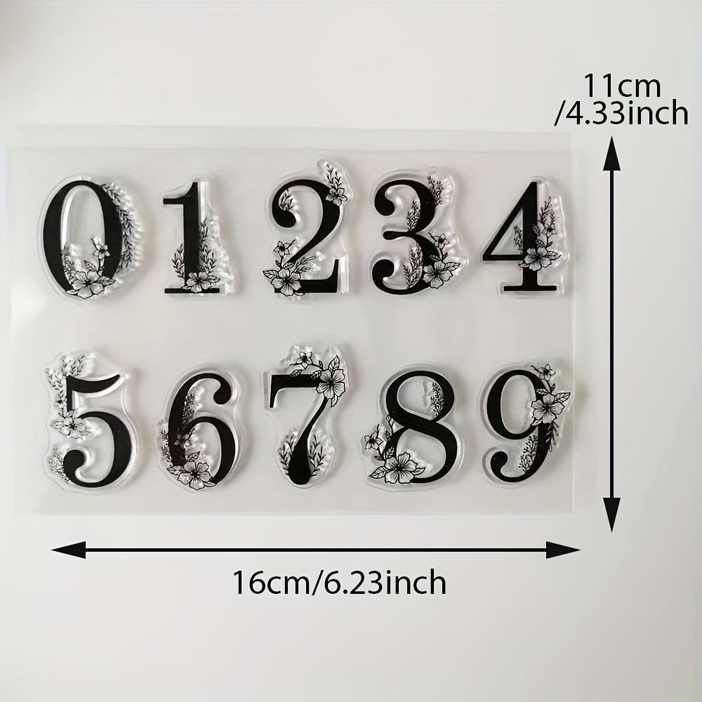 Azsg Diy Clear Rubber Stamp Set With Numbers 0-9 For Scrapbooking, Card Making, And Crafts