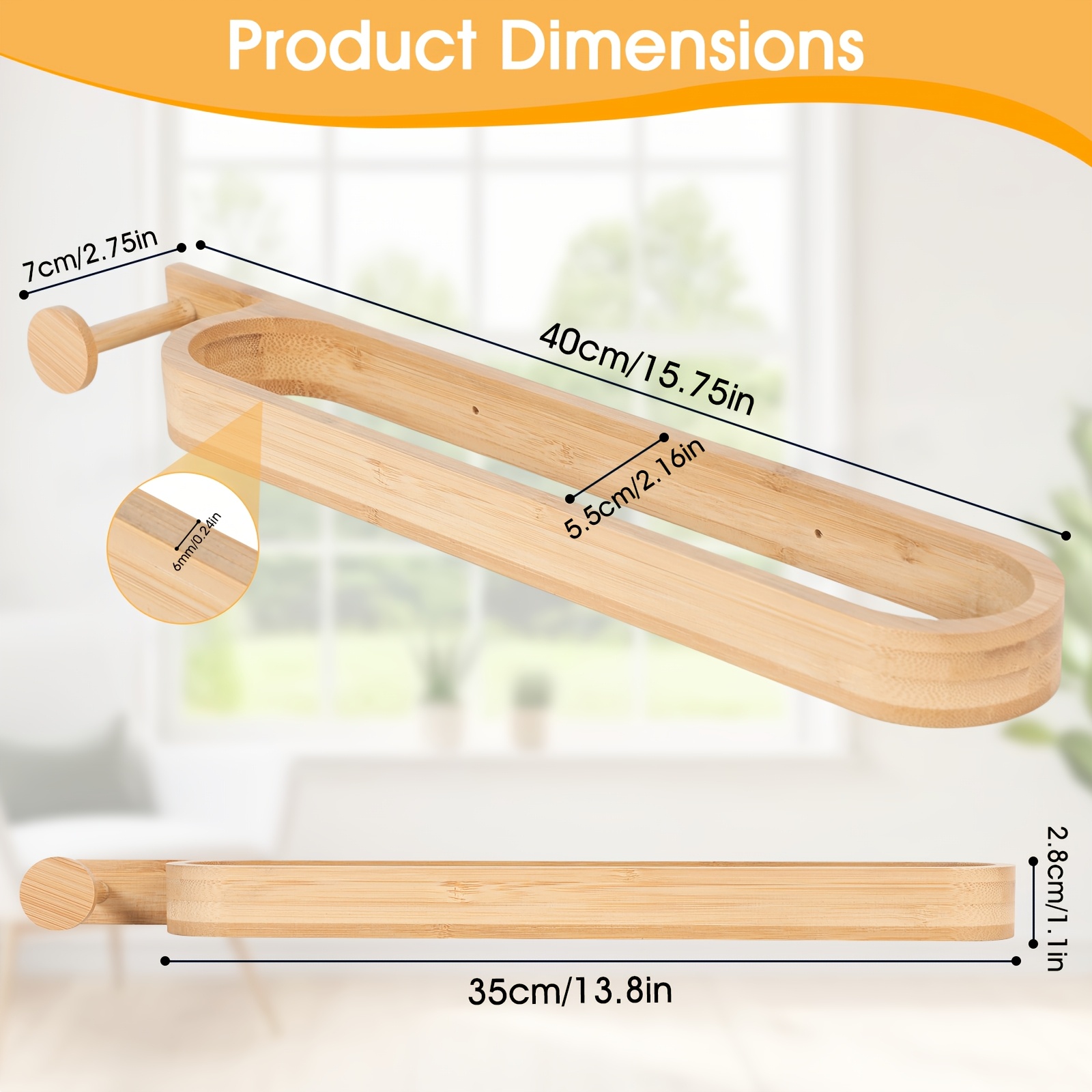 Image of Towel Rack: 40 Cm Long, 7 Cm Wide, And 6 Mm Thick. Space-, Its Wall-mounted Design Makes Of Vertical Wall Space. Includes Double-sided Adhesive And Expansion Screws For Installation
