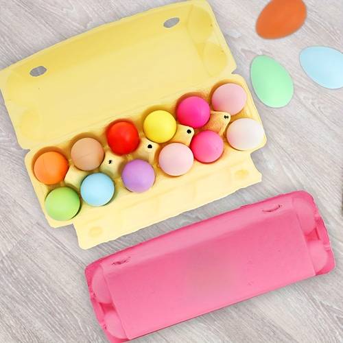 17pcs colorful egg cartons reusable sturdy stackable storage trays for hunts family gifts and diy crafts random colors egg holder for refrigerator