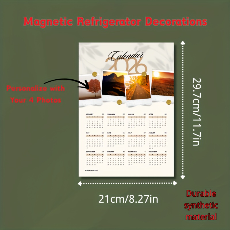 TEMU Calendarios magnéticos personalizados para refrigerador, decoraciones que tus más en recuerdos prácticos y elegantes. a la perfección recuerdos