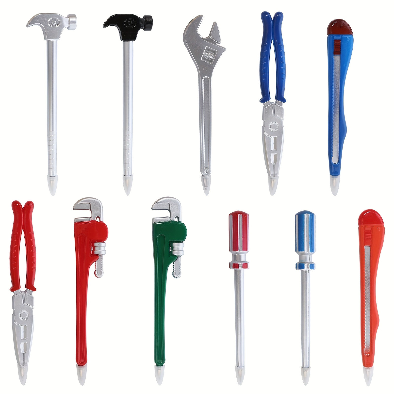 Image of 11pcs/22pcs Novelty Tool Pens Set, Repair Tools Shaped Writing Ballpoint Pens Black Ink Hardware Shaped Fun Pens For School Stationery Office Supplies