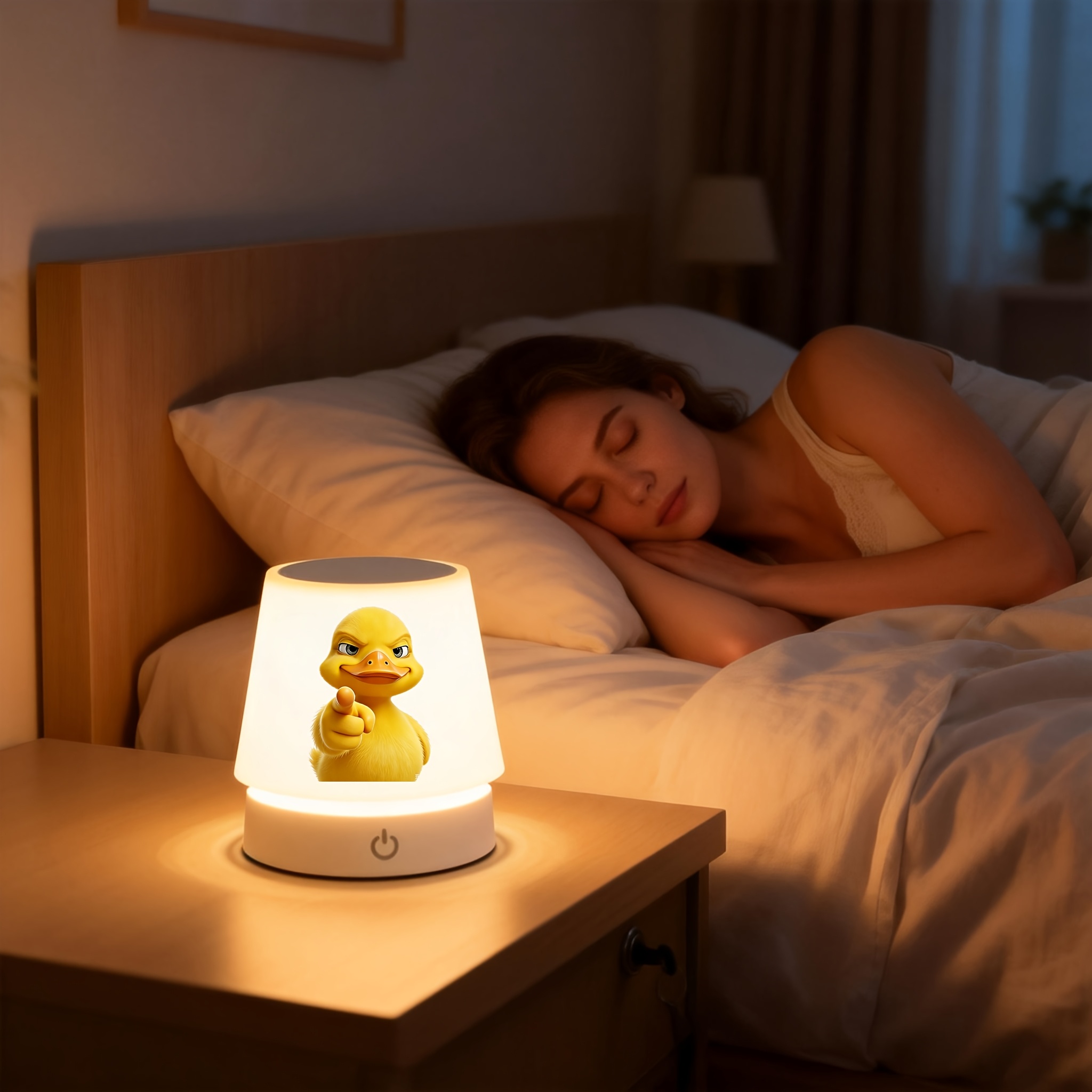 Cute Yellow Duck Pattern Adjustable Height Office Lamp