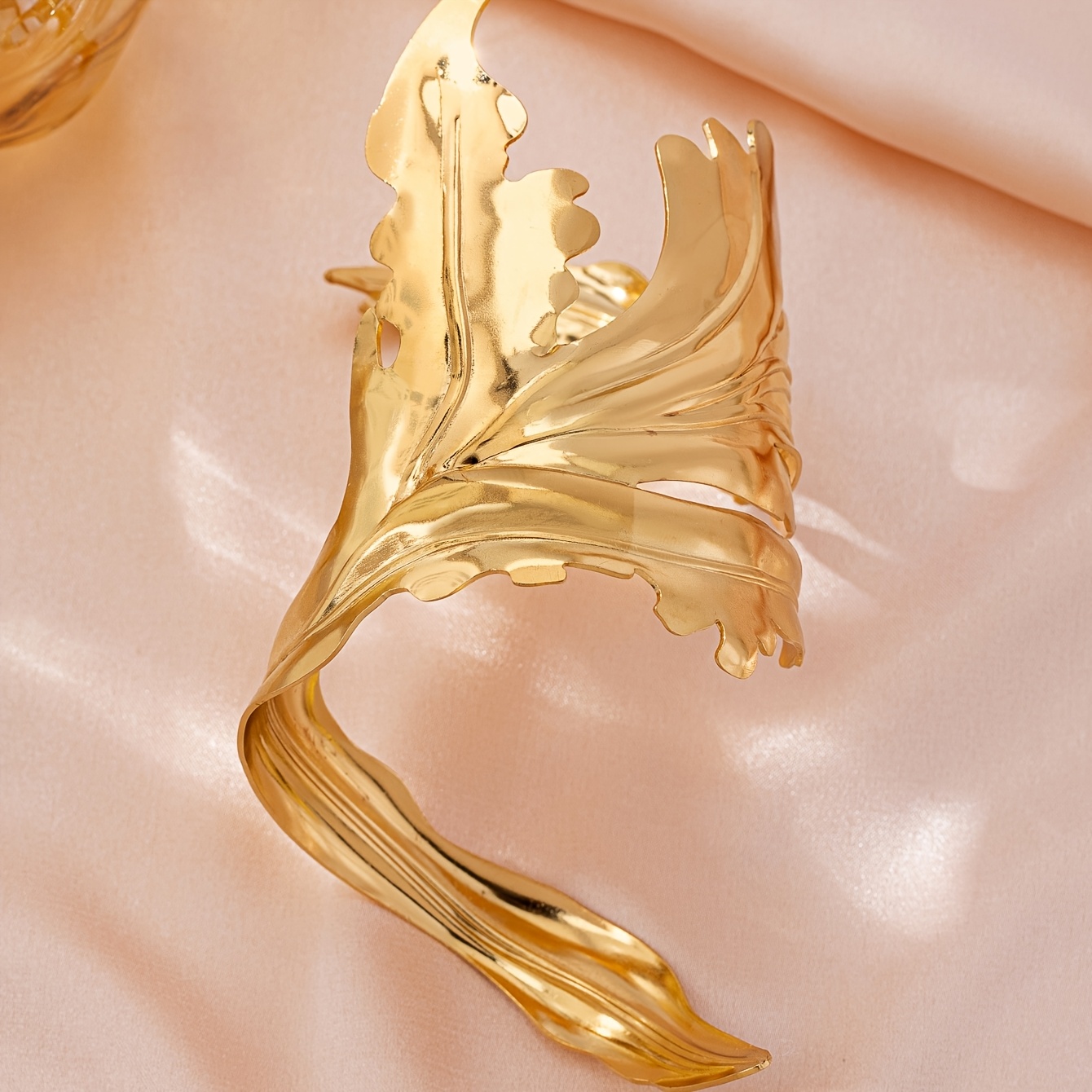 Women's Autumn Statement Exaggerated Golden Yellow Open Bangle
