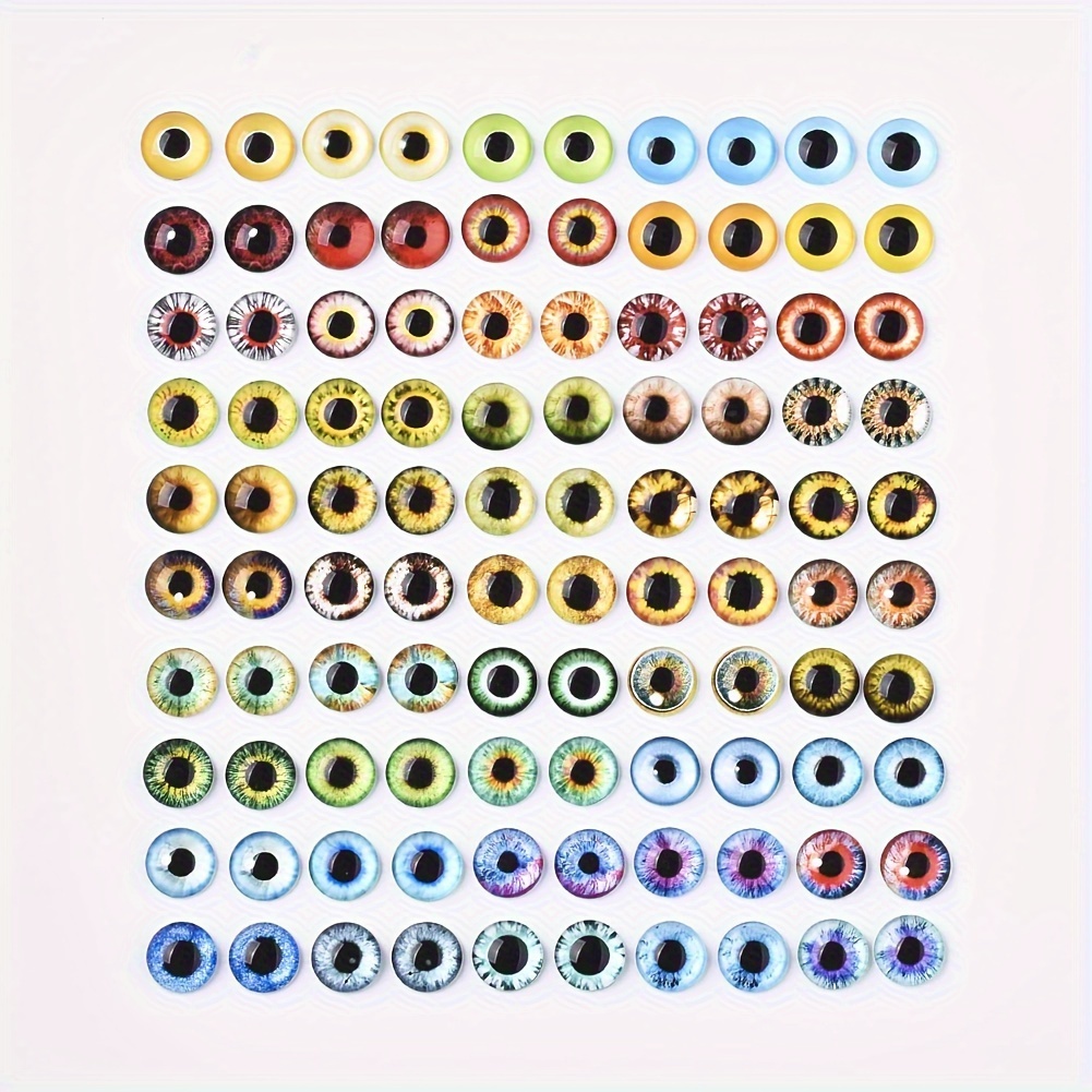 Image of . 100pcs 6mm 8mm 10mm 12mm Mixed Color Glass Dragon Eye Patches Jewelry Additions Suitable For Jewelry Necklace Making