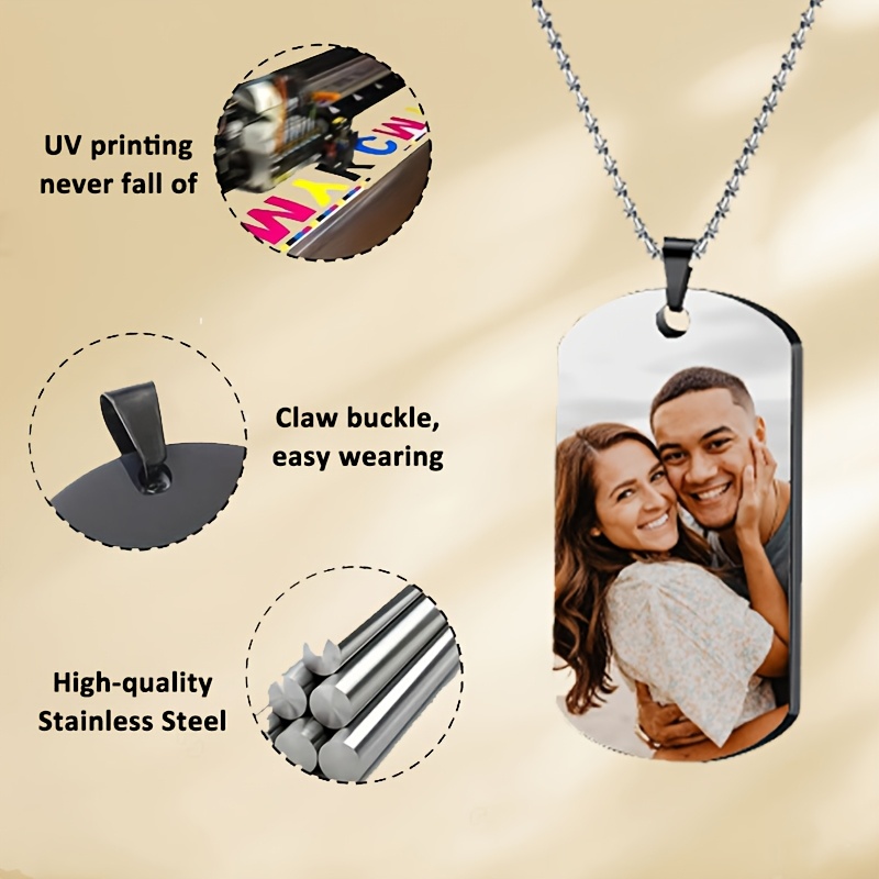 Customized Photo Laser Engraved Pendant Necklace