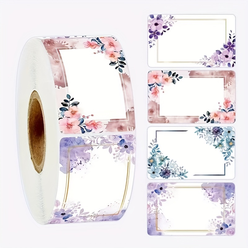 

250 Stickers Self-adhesive Roll Flower Sealing Stickers Flower Handwriting Stickers Homemade Blank Name Stickers Kitchen Refrigerator Food Storage Marking Stickers