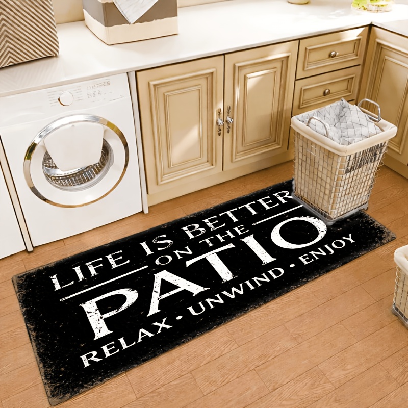TEMU 1pc 2d Flat Printing Flannel Material Door Mat, Flannel Rectangular Entrance Rug With 10mm Thickness And 500g/m², Better On The Patio Theme
