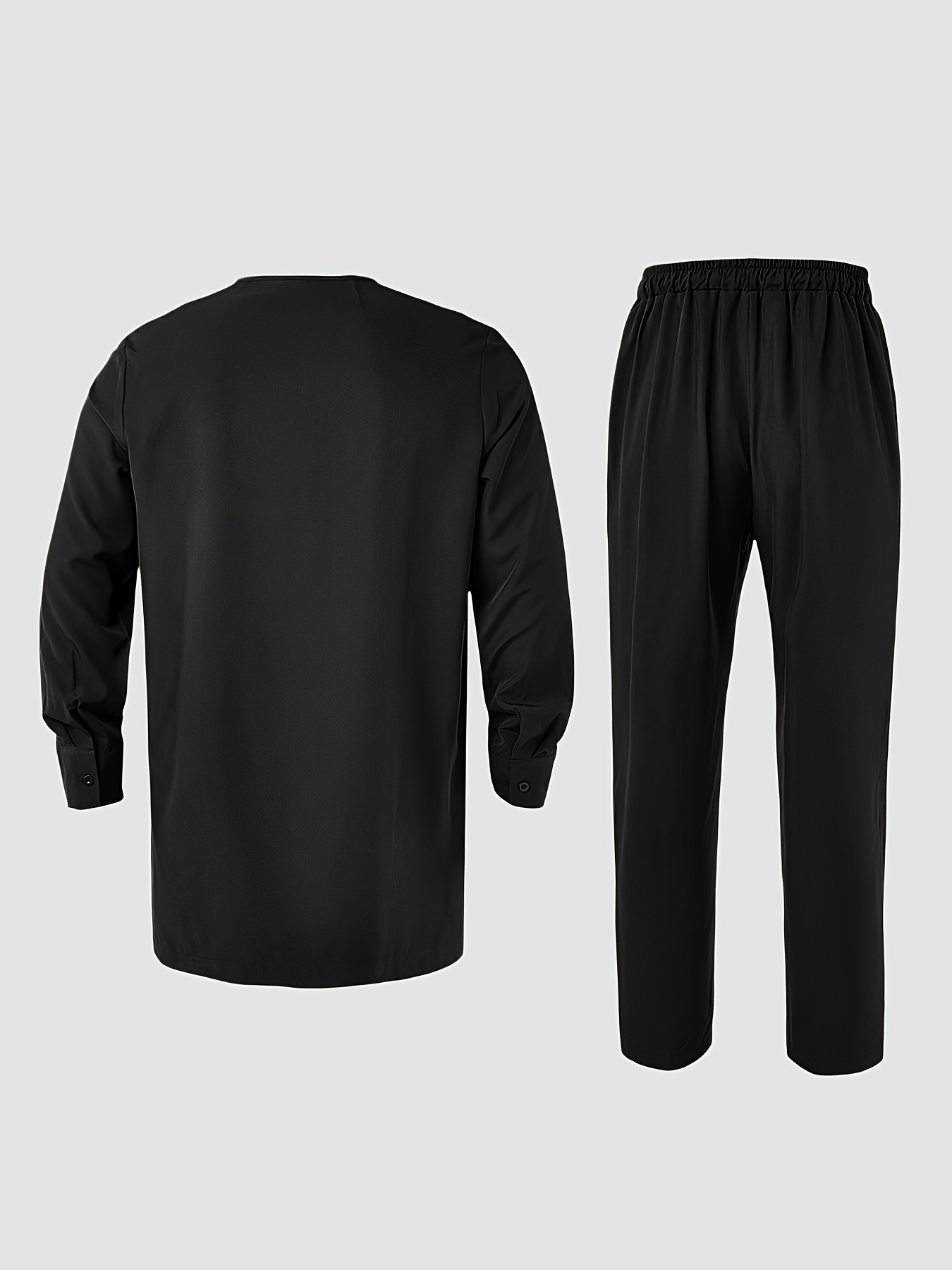 Men's Agbada 3pcs Set, Embroidered Pattern, Crew Neck, Hidden Buttons, Slit Hem with Pockets, Ethnic Pattern Robe, Long-Sleeve Shirt, Drawstring Elastic Waist Pants, Suitable for Banquets, Birthdays, Gatherings, Weddings, Holiday Celebrations, Dates