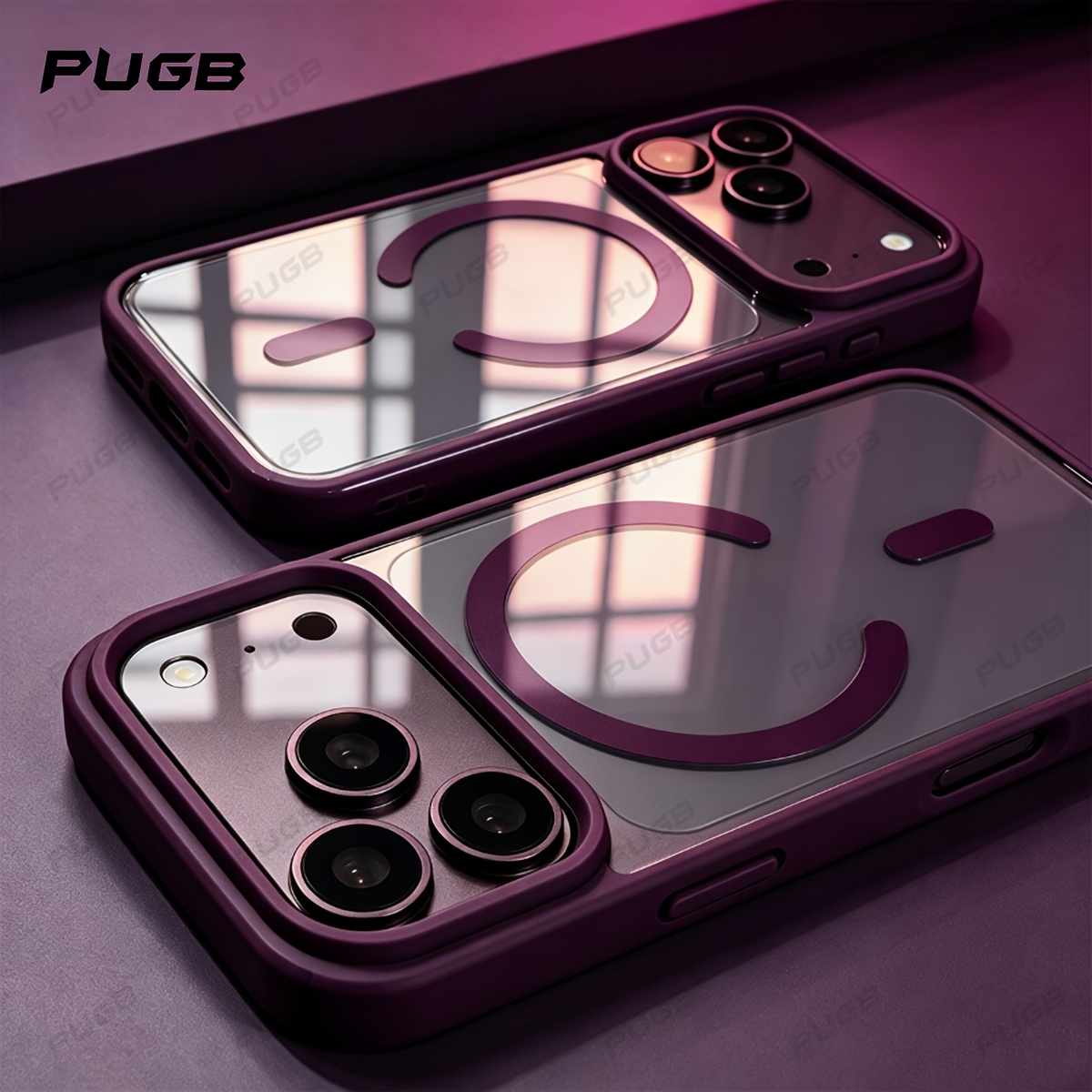 TEMU Étui de téléphone : , étui de luxe transparent avec chargement fil magnétique, compatible avec iPhone 18 Pro Max, 17 Pro Max, 16, 15, 14, 13 Pro