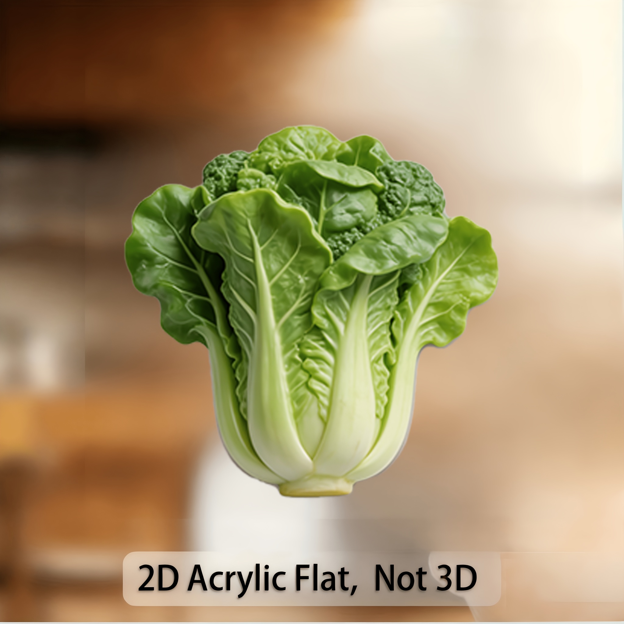 TEMU 1pc Realistic Chinese Cabbage Magnet, 2d Flat Acrylic Soft Fridge Magnet. Lifelike Bok For Kitchen Decor, Nice Gift For Food Lovers, Themed