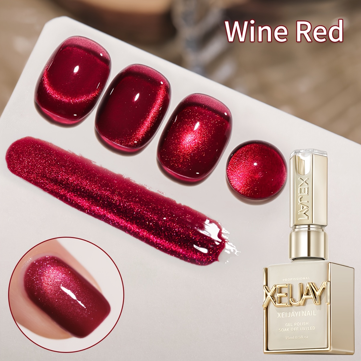 Image of 15ml Xeijayi Magnetic Nail Gel Suitable For /led, Holographic Magnetic Polish With Multicolor Reflective Soak-off Gel For Salon & Diy Nail Art, /korean Style Magnetic /led Compatible For Women