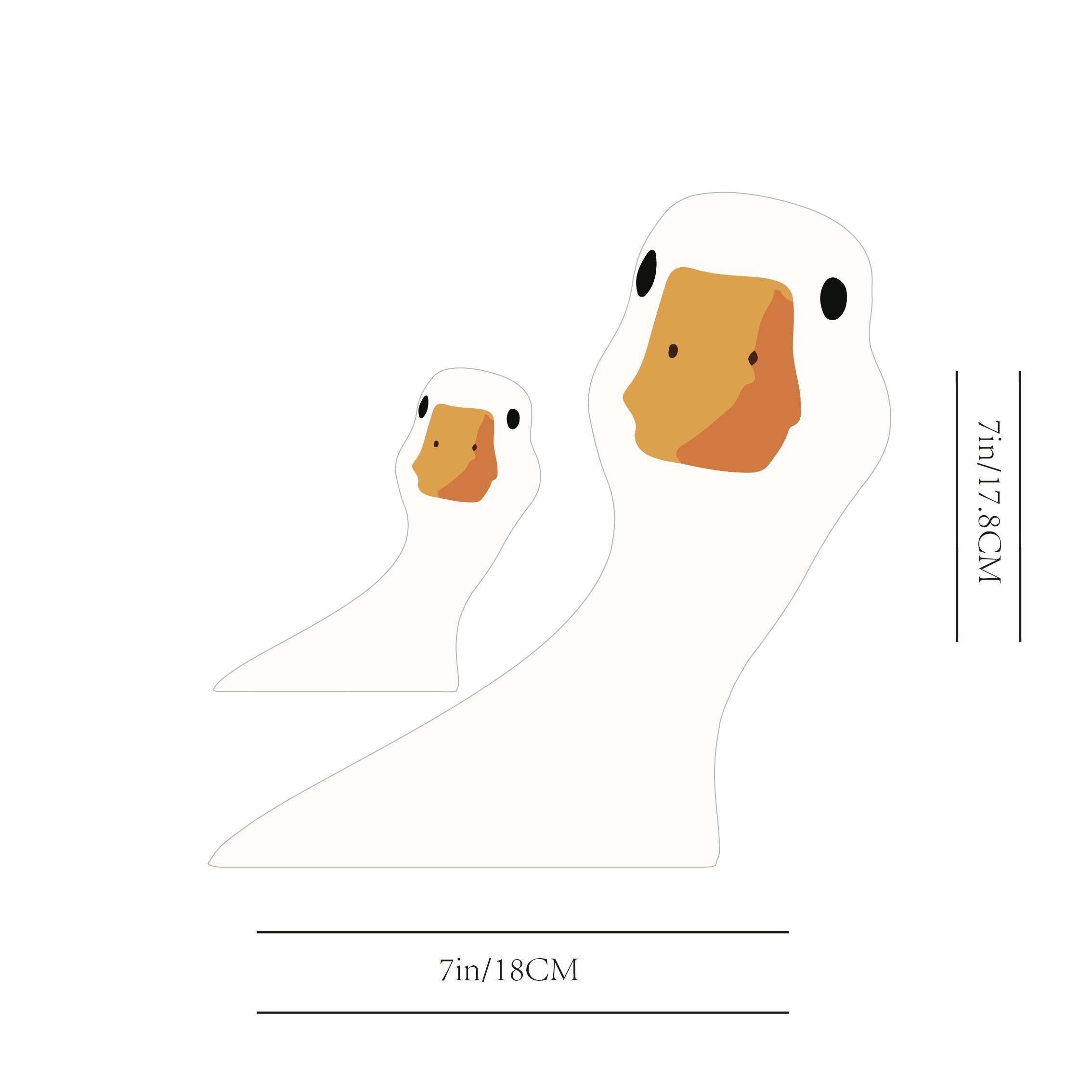 2pcs Car Sticker Duck Cute Outdoor Window Decals