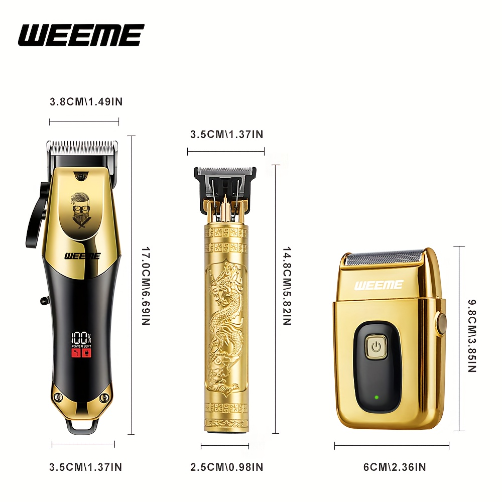 WEEME 3pcs Men's Wireless Hair Clipper Set, USB Rechargeable... product image 6