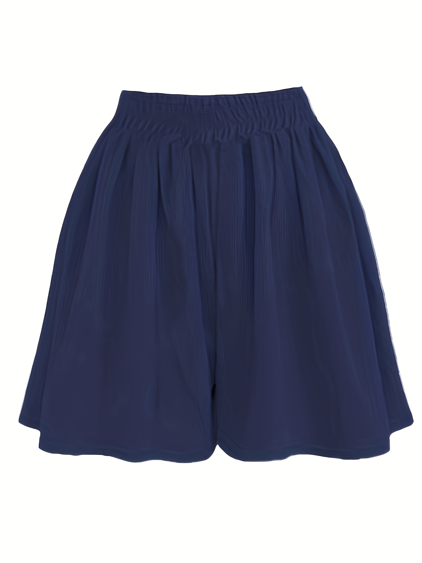 1pc womens plus size wide leg beach shorts skirt elastic waist with   drawstring semi sheer chiffon loose   solid color machine washable for spring autumn indoor outdoor wear spring casualwear soft texture