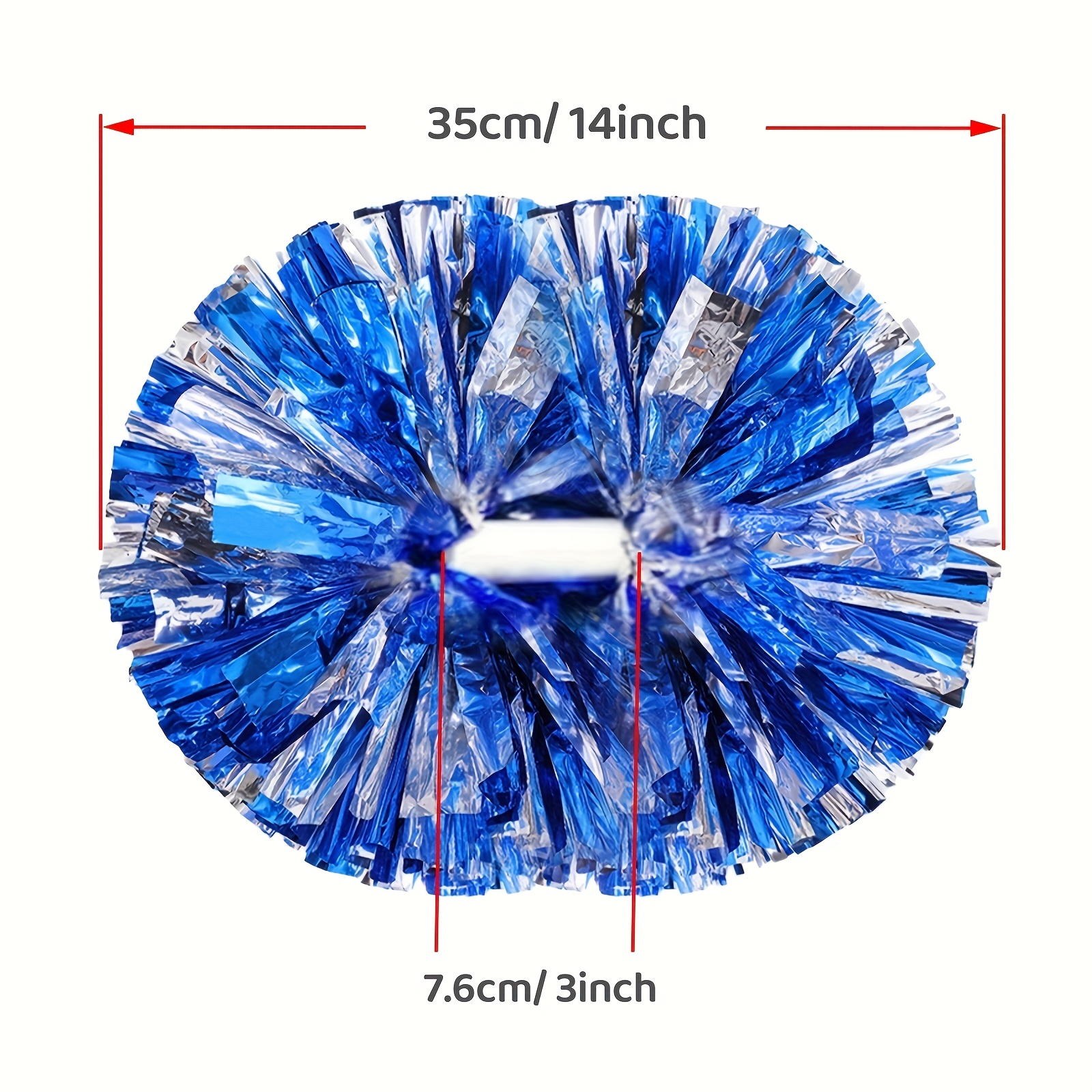 Cheerleading Pompons Mit Griff – 2 Stück, Je 36 Cm, Aus Glänzender Folie, Für Sport & Partys