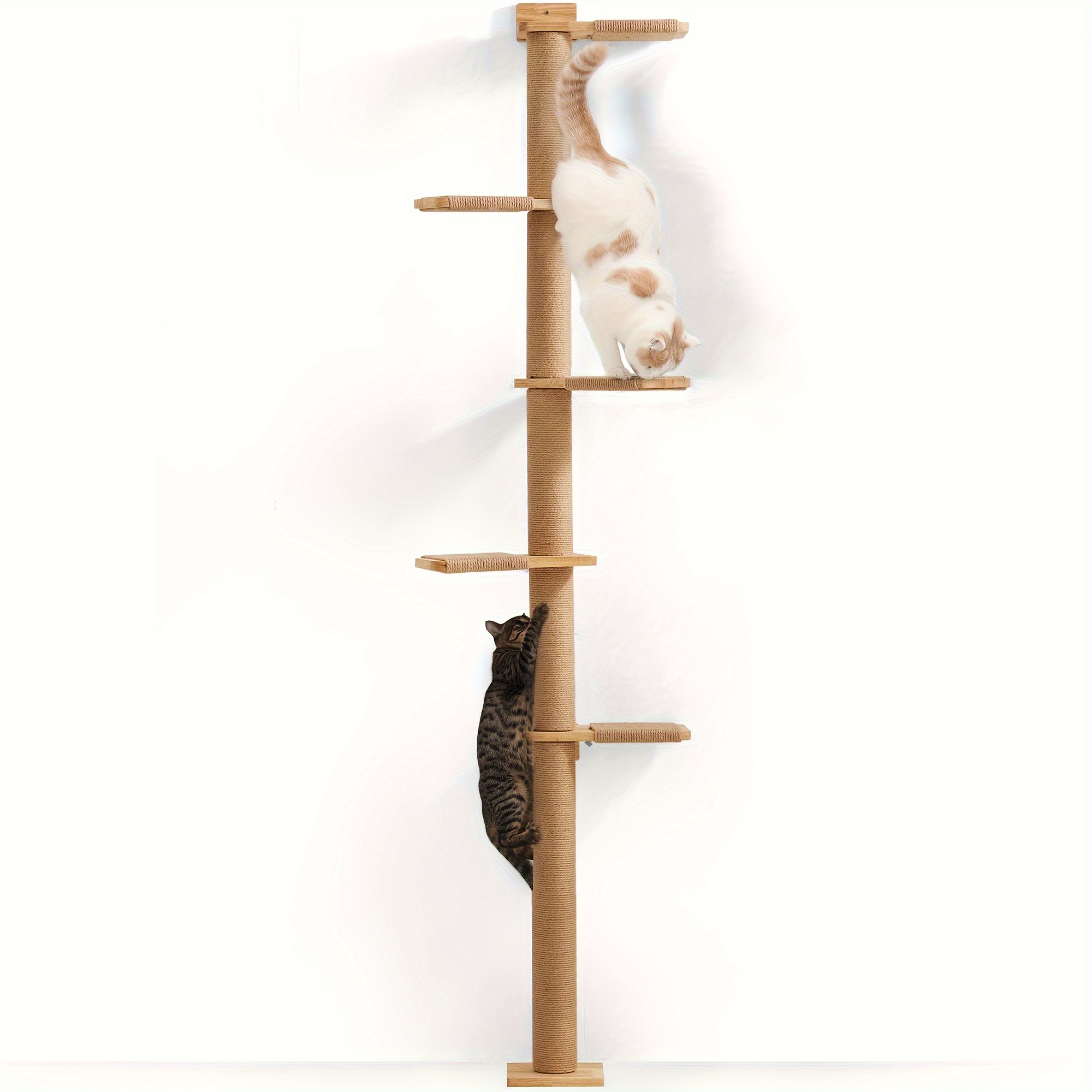 

Fukumaru Tall Cat Tree, 5 Tier Floor To Ceiling Cats Tower, Wild Simulation Cat Wall Shelves, Wall-mounted Kitten Scratching Post, Suitable For Cats Lookout, Climb