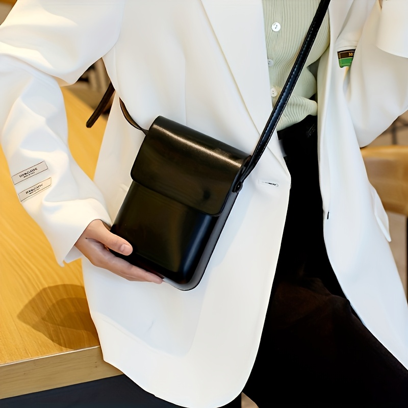 New Stylish Versatile Vertical Small Square Bag, Korean Version Ins Phone Pouch For Women, Textured Crossbody Bag